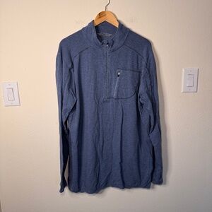 Tasc Bamboo Quarter Zip Men's XXL Blue Casual Athleisure Stretch